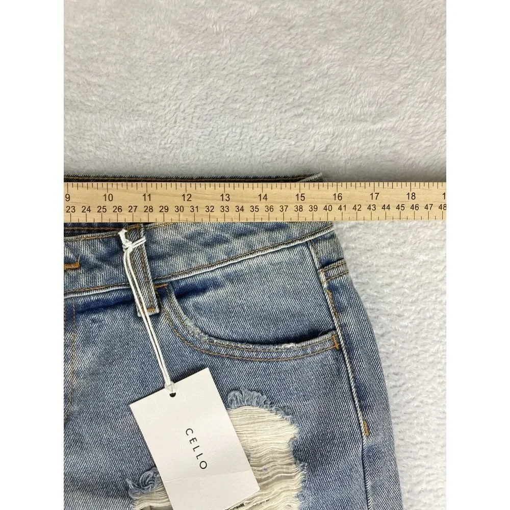 Cello Womens Jeans Blue Size‎ 3 Slim Ripped Mid Rise Size 3 NWT - Picture 5 of 15
